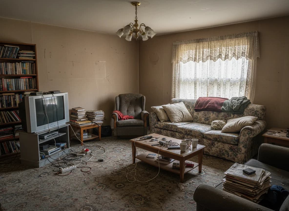 Prima dell'interior design con IA — foto di un soggiorno non arredato caricata su DecorAI